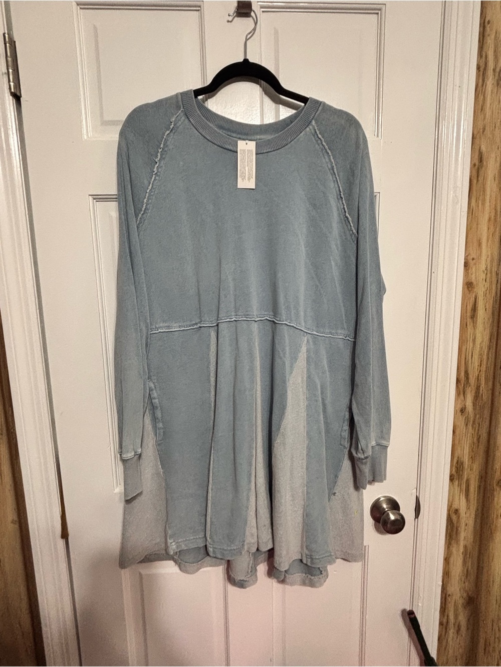 AE Fleece Long-Sleeve Babydoll Mini Dress from American Eagle.
